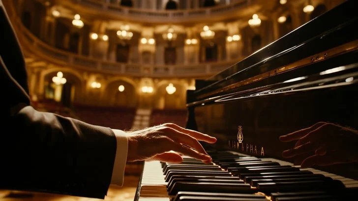 Piano performance concert hall